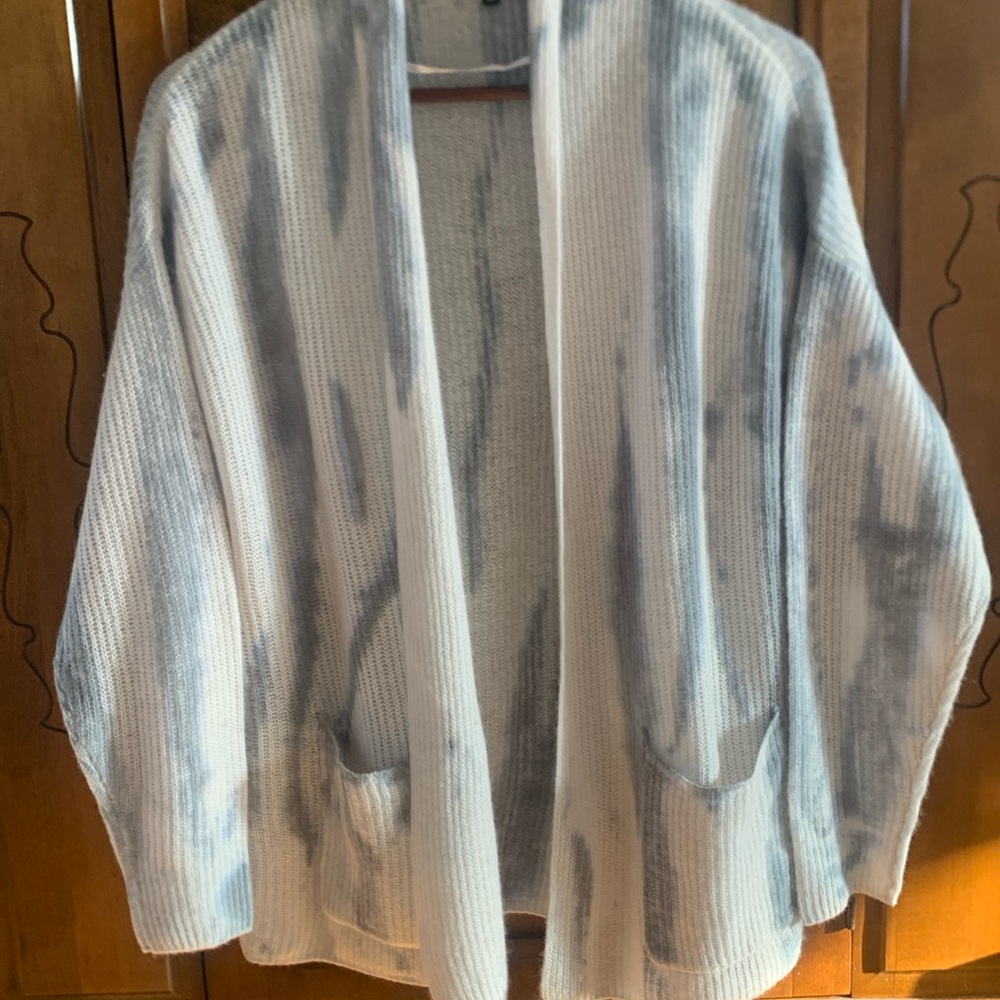 LINE 100% Cashmere Sweater Cardigan Tie Dye Size S - Picture 1 of 6